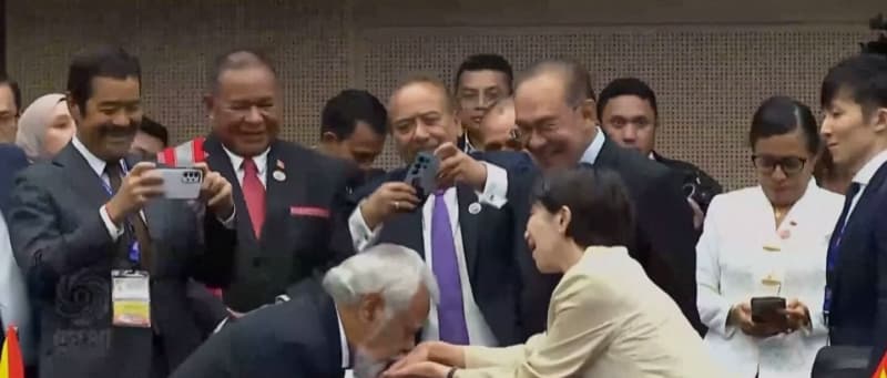 Leaders congratulate Japan's new Prime Minister Sanae Takaechi at ASEAN